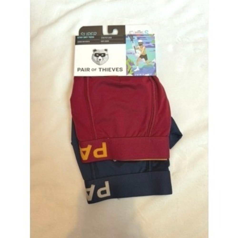 Pair of Thieves Super Cool Long Boxer Briefs 2-Pack Mens Small Burgundy Navy NEW